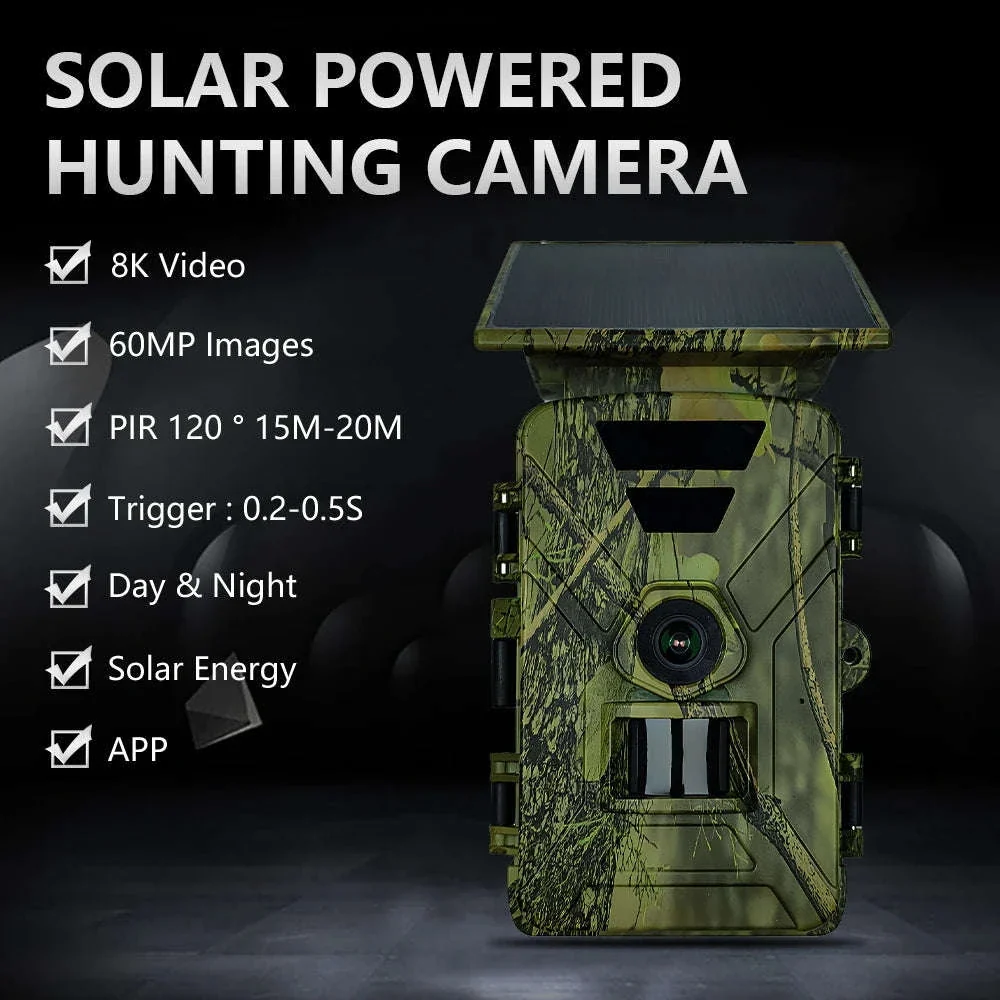 Solar Powered Trail Camera with 8K Video and 60MP Photos - Image 8