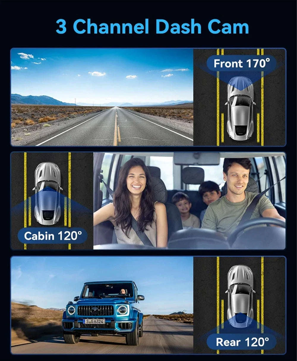 1080P WiFi Dash Cam with 3 Cameras, Night Vision & Parking Monitor - Image 12