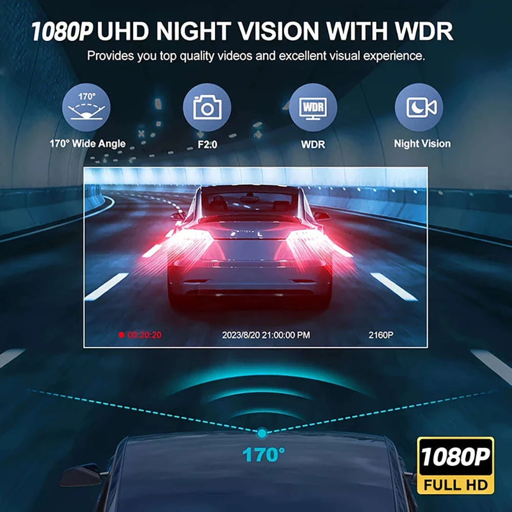 1080P WiFi Dash Cam with 3 Cameras, Night Vision & Parking Monitor - Image 13