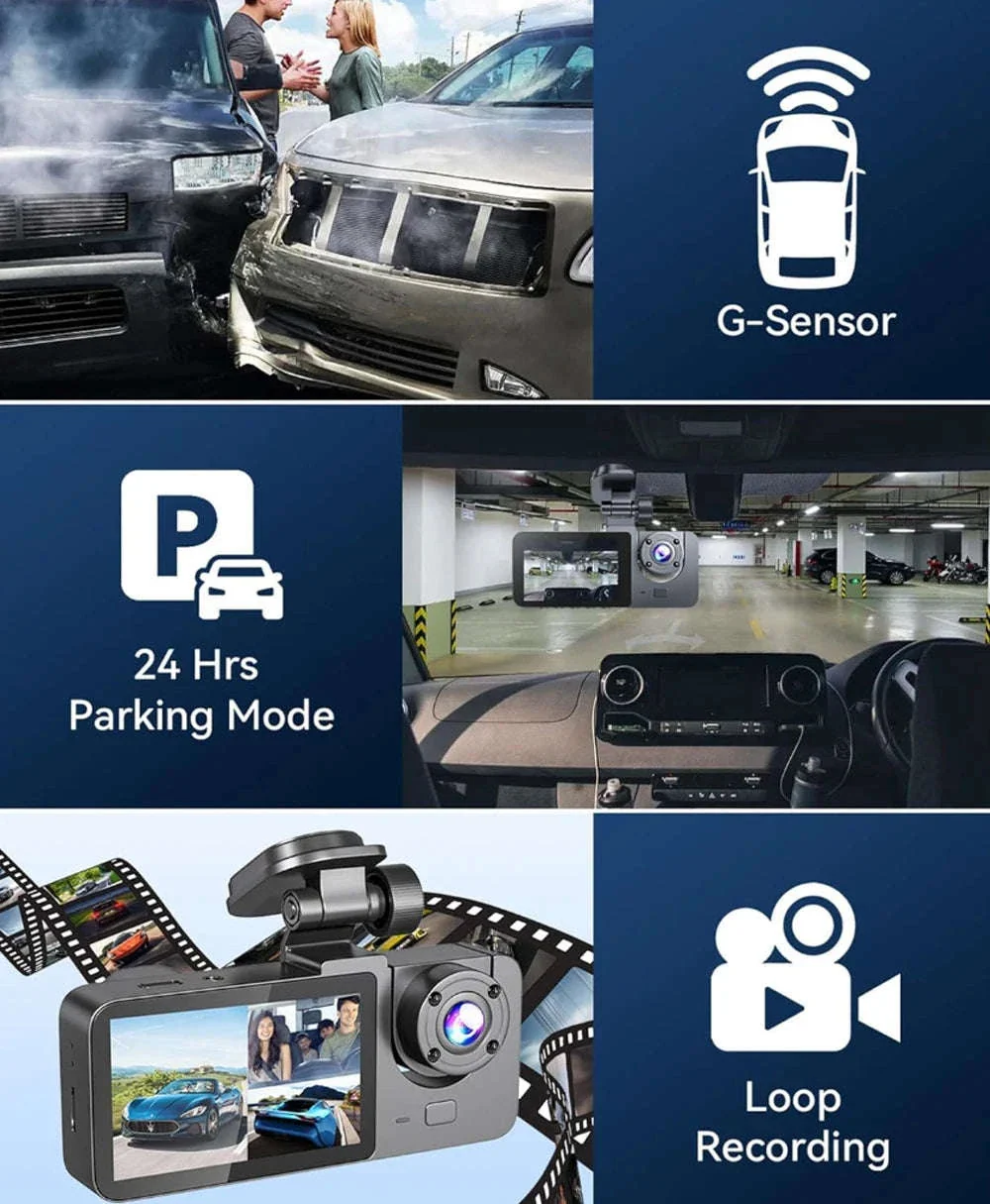 1080P WiFi Dash Cam with 3 Cameras, Night Vision & Parking Monitor - Image 17
