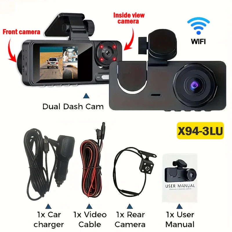 1080P WiFi Dash Cam with 3 Cameras, Night Vision & Parking Monitor - Image 26