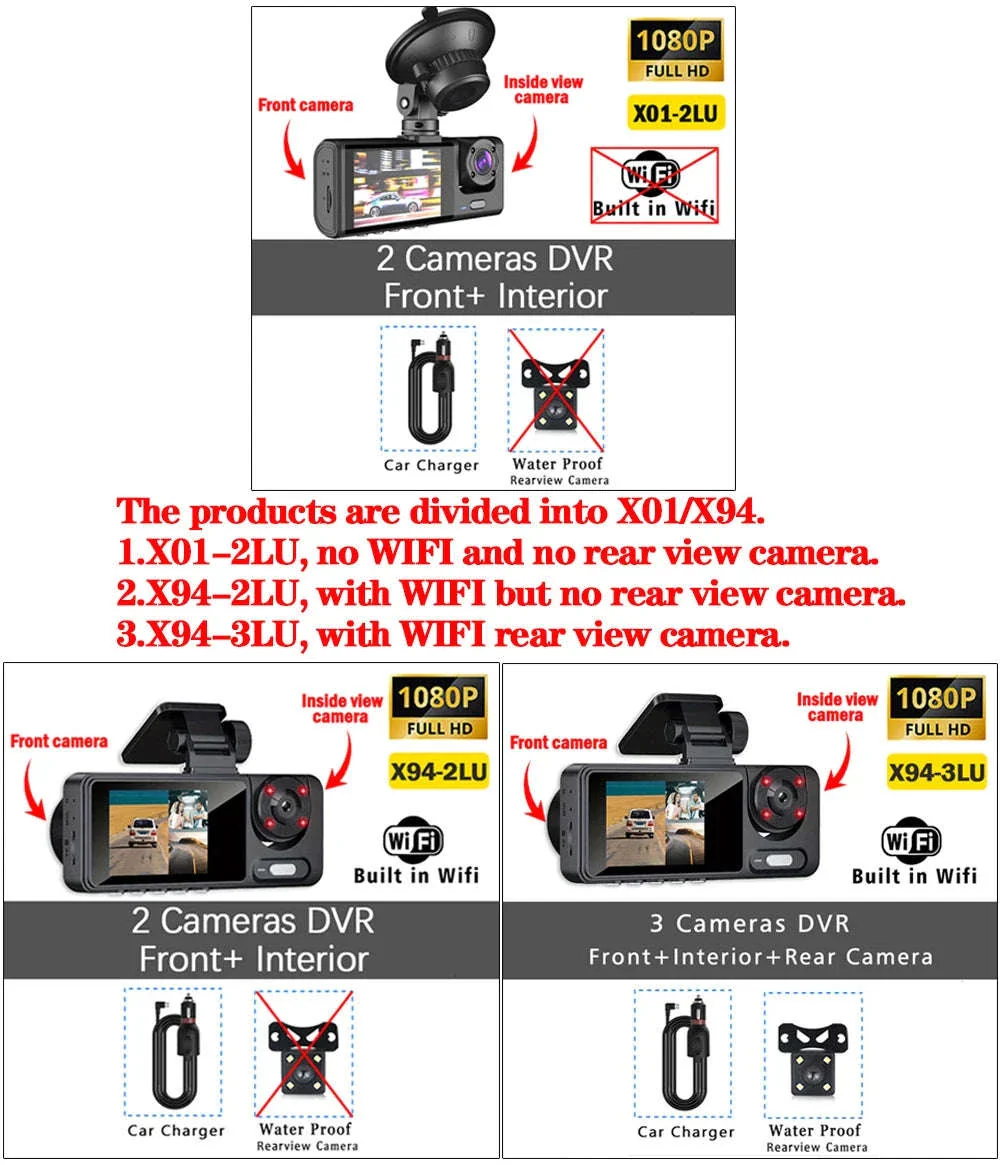 1080P WiFi Dash Cam with 3 Cameras, Night Vision & Parking Monitor - Image 7