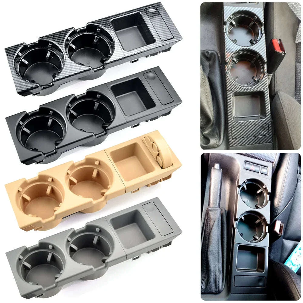 Double Hole Front Center Console Storage Box Coin and Cup Holder - Image 21