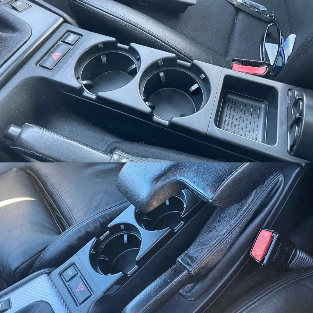 Double Hole Front Center Console Storage Box Coin and Cup Holder - Image 24