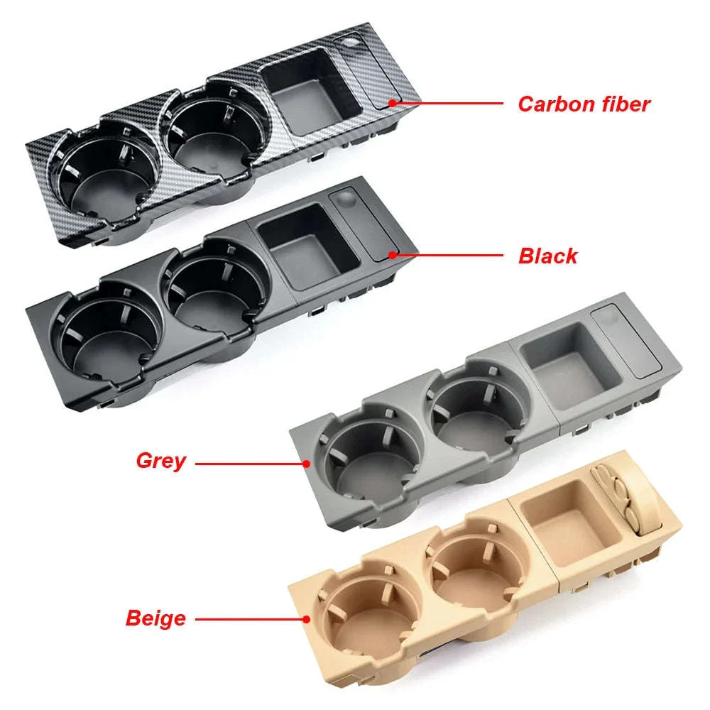 Double Hole Front Center Console Storage Box Coin and Cup Holder - Image 6