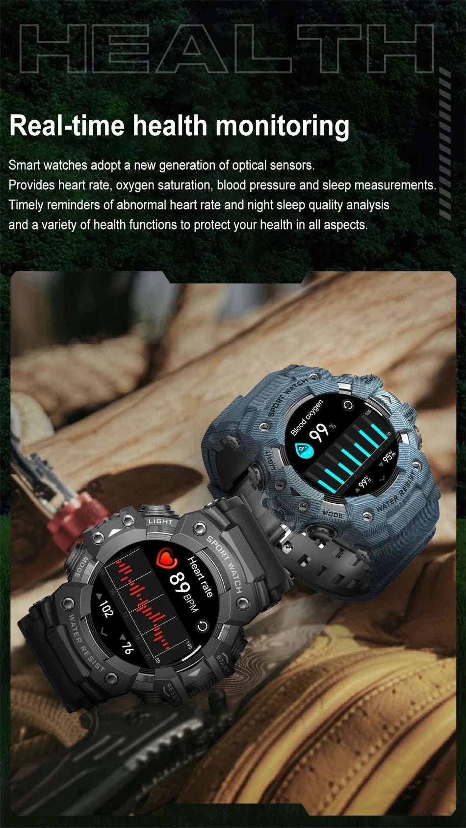 Military Outdoor Smart Watch with Bluetooth Call & 100+ Sports Modes - Image 15