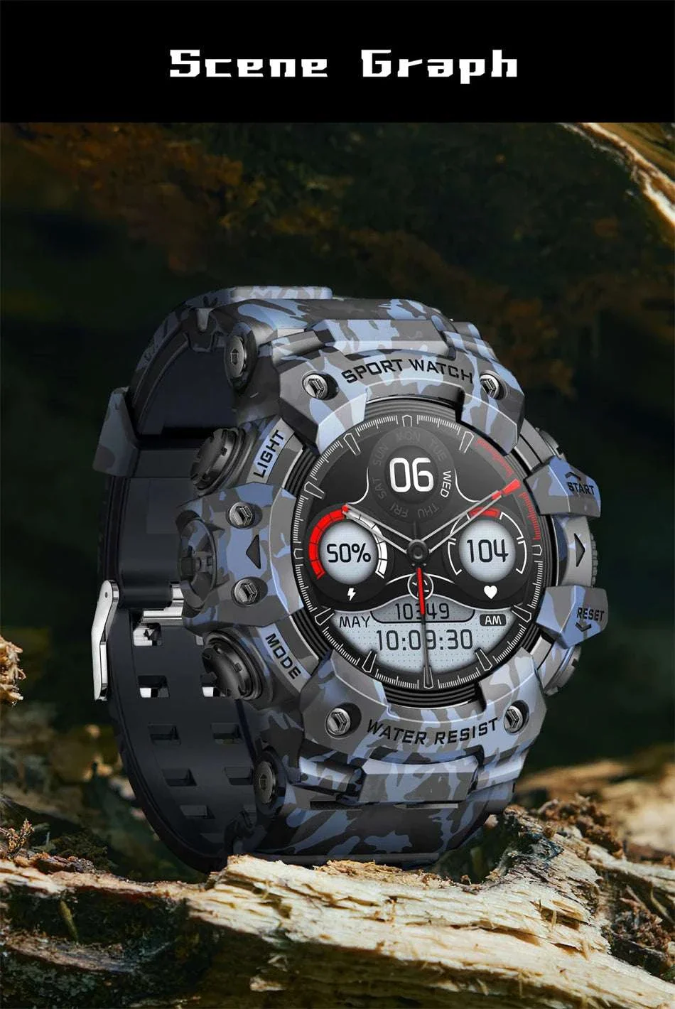 Military Outdoor Smart Watch with Bluetooth Call & 100+ Sports Modes - Image 23