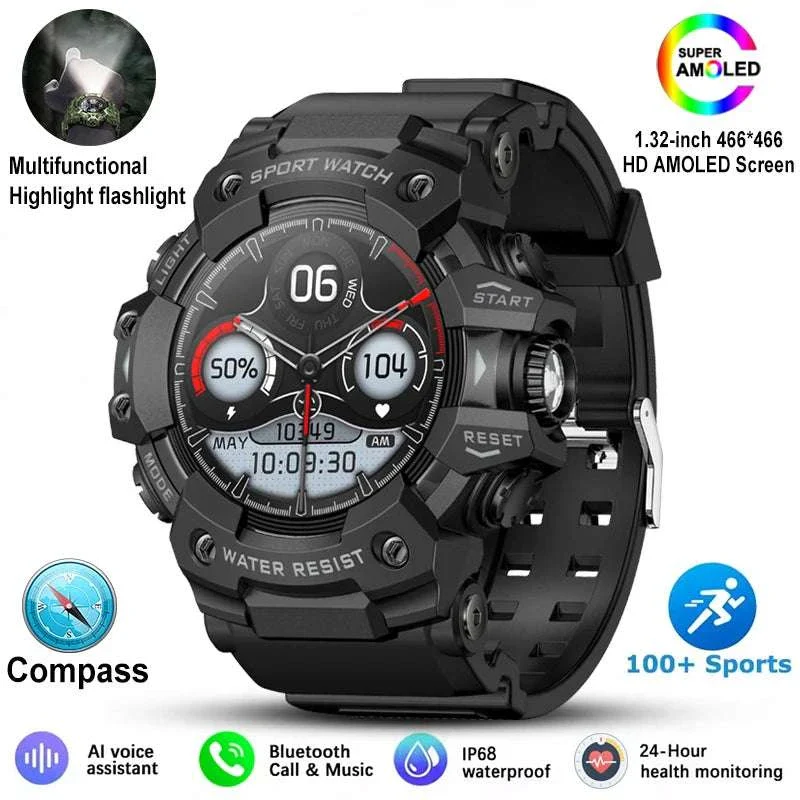 Military Outdoor Smart Watch with Bluetooth Call & 100+ Sports Modes - Image 31