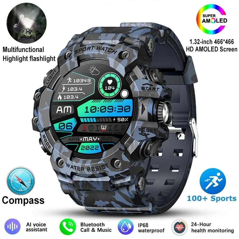 Military Outdoor Smart Watch with Bluetooth Call & 100+ Sports Modes - Image 32