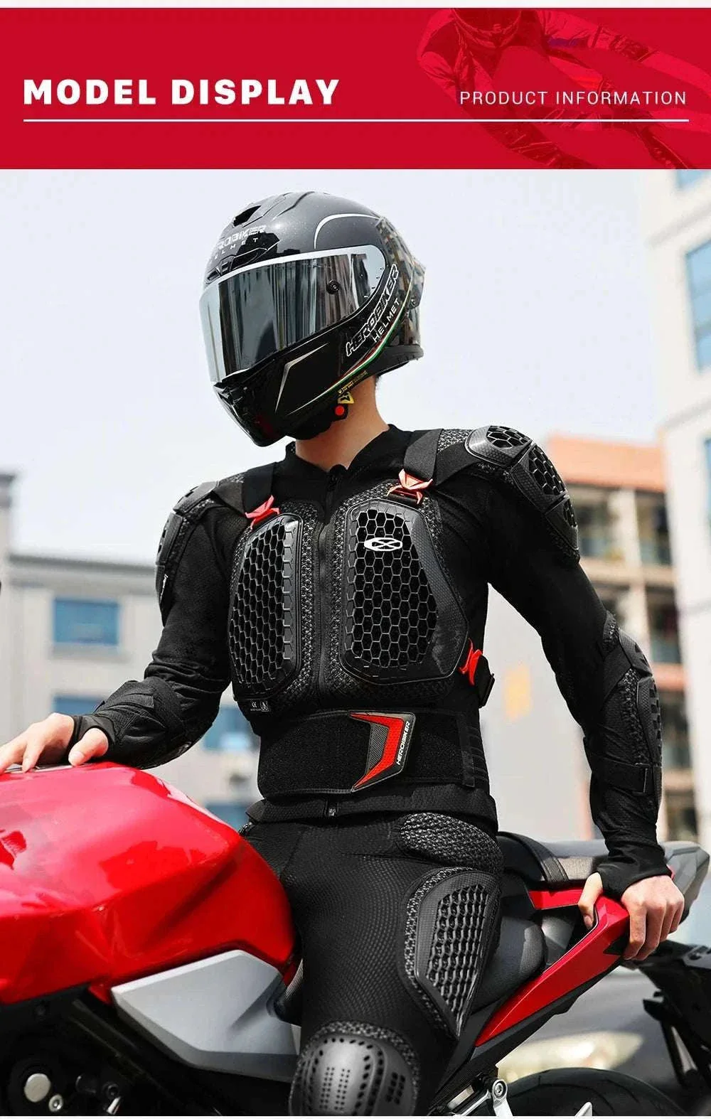 CE Certified Motocross Armor Jacket Set with Chest & Back Protection - Image 19