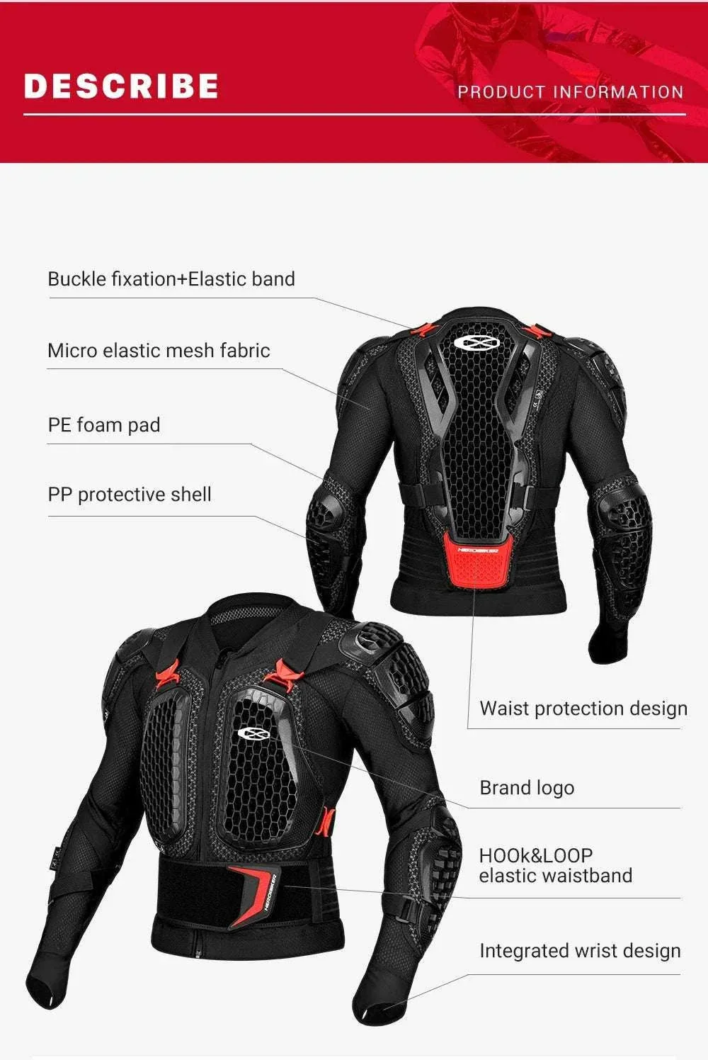 CE Certified Motocross Armor Jacket Set with Chest & Back Protection - Image 9