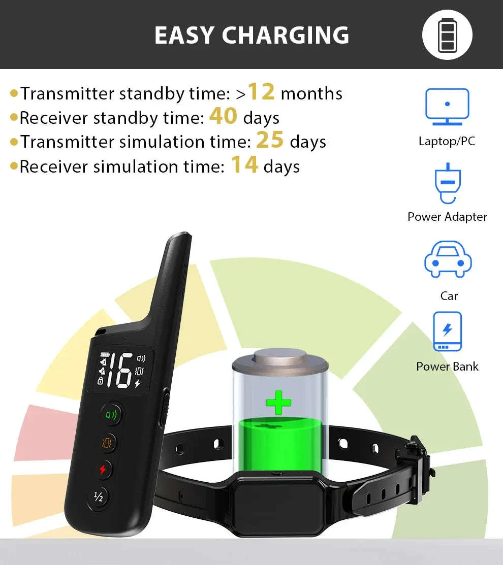 Waterproof Rechargeable Dog Training Collar with 500m Remote Control - Image 12
