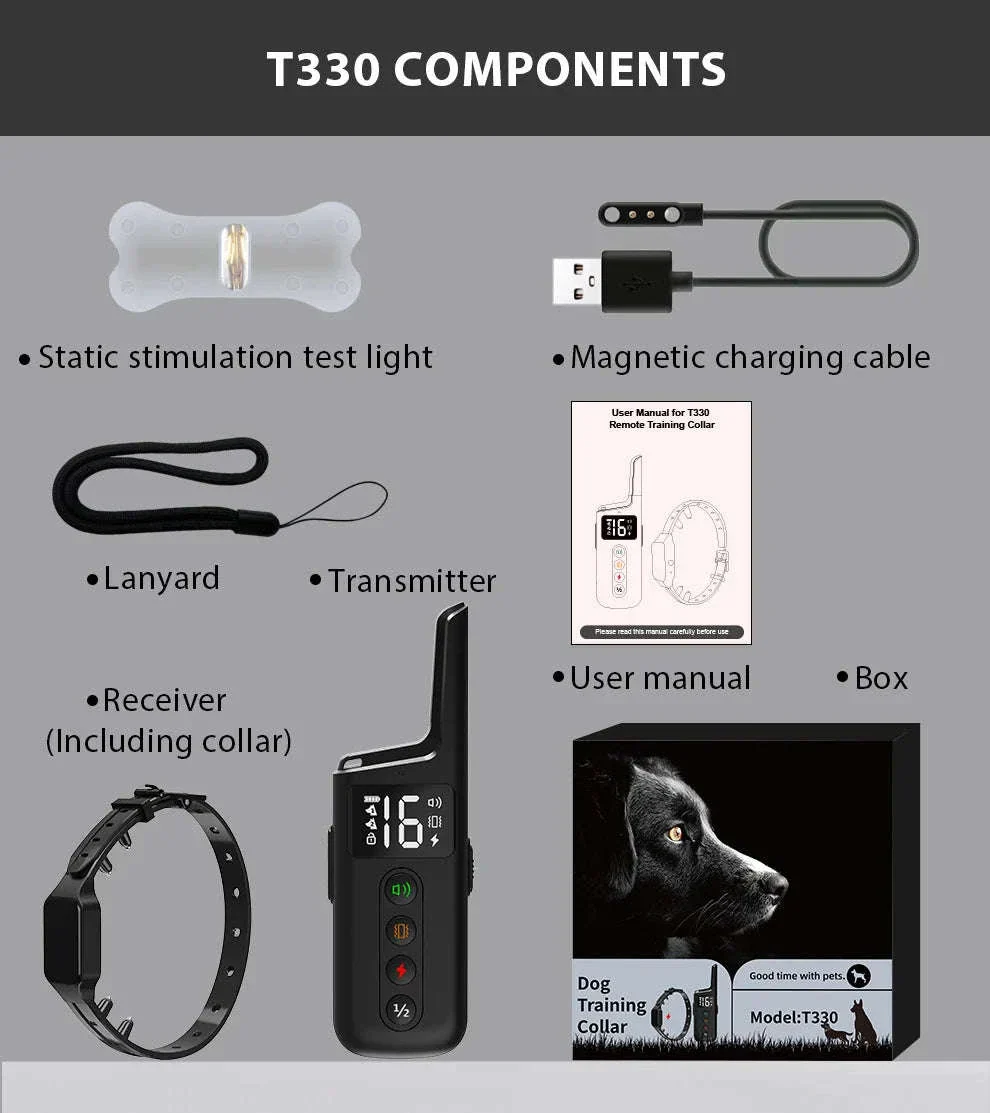 Waterproof Rechargeable Dog Training Collar with 500m Remote Control - Image 13