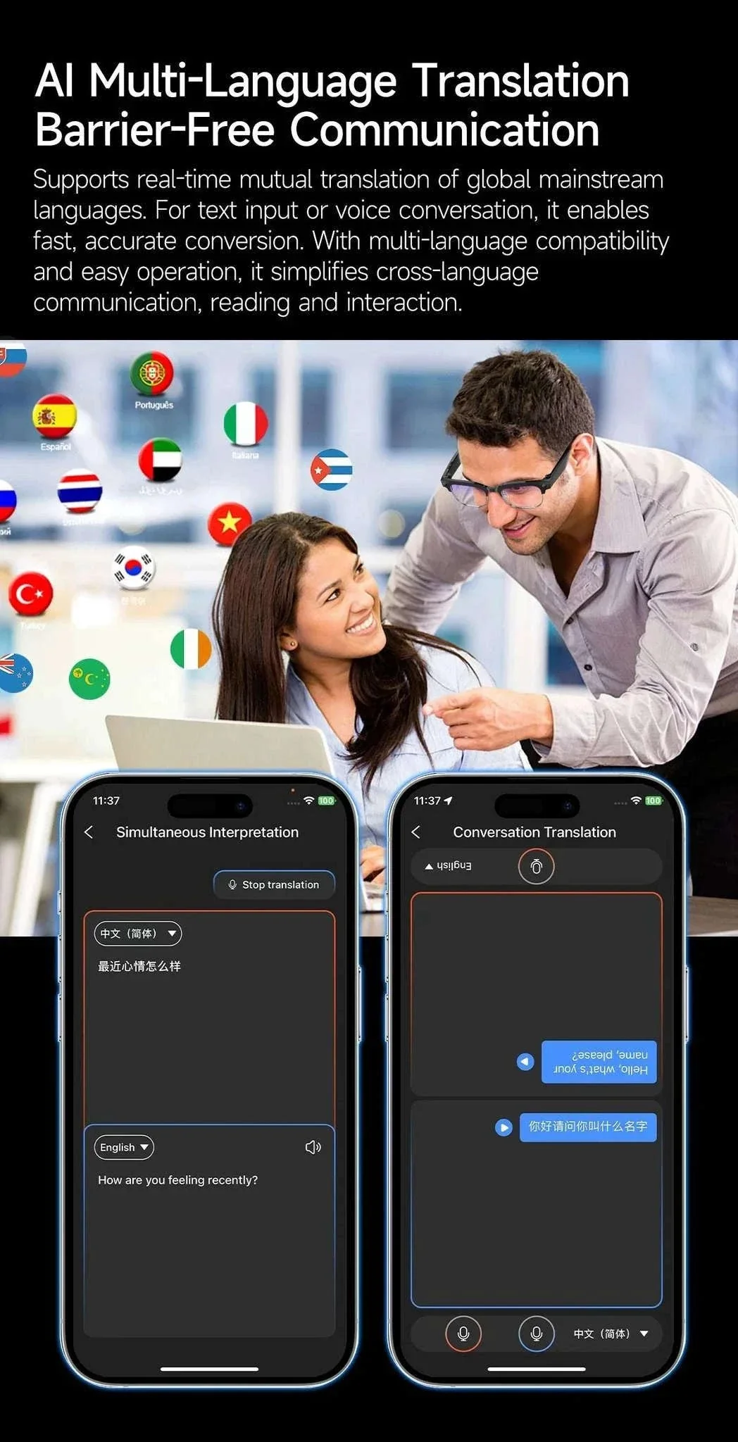 AI Smart Glasses with Camera, Calls, Translation & Audio - Image 18