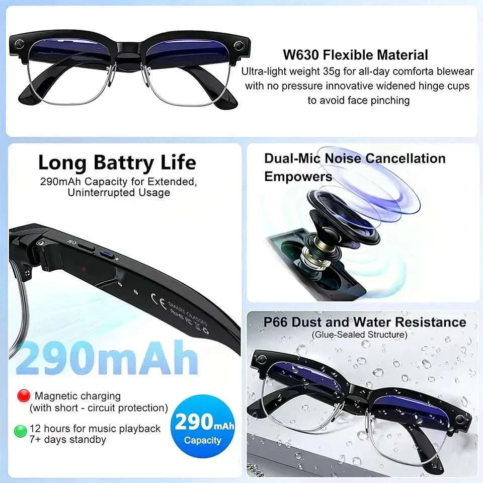 AI Smart Glasses with Camera, Calls, Translation & Audio - Image 3