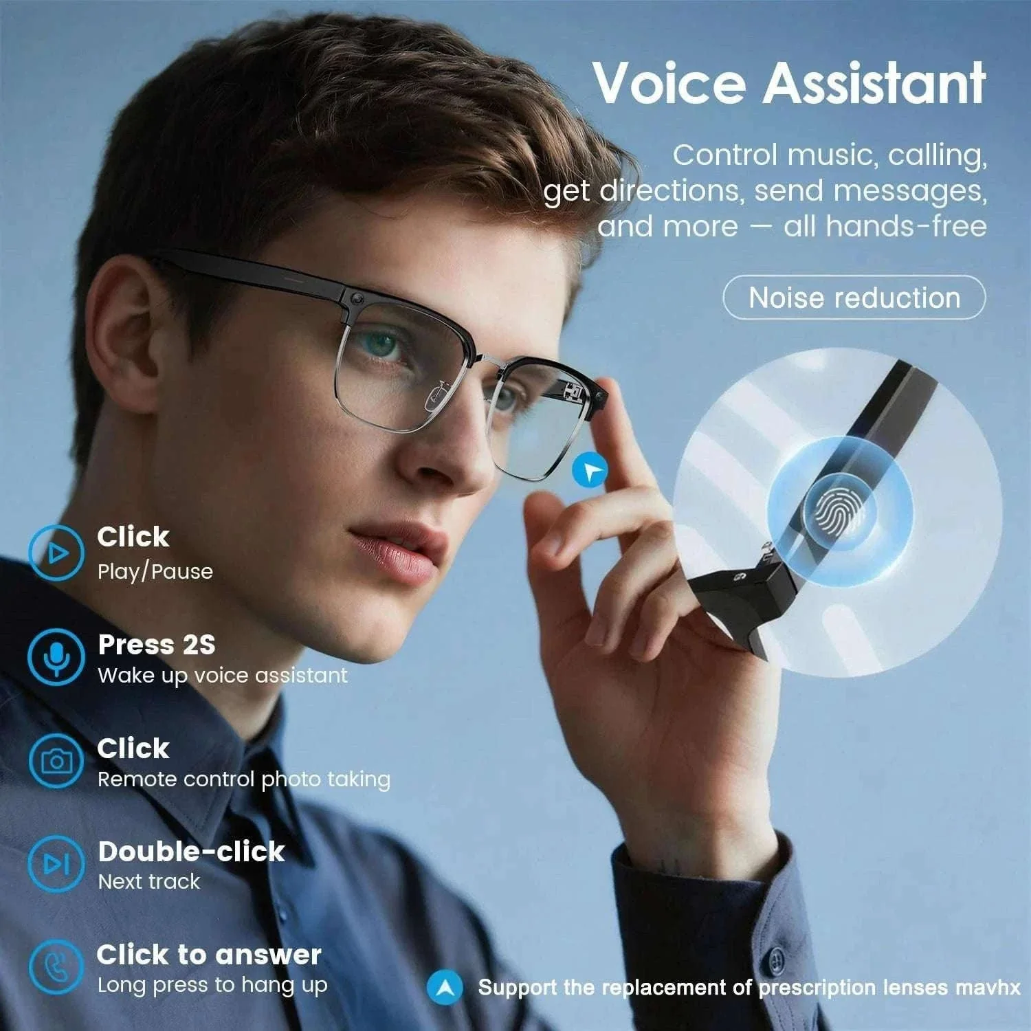 AI Smart Glasses with Camera, Calls, Translation & Audio - Image 4