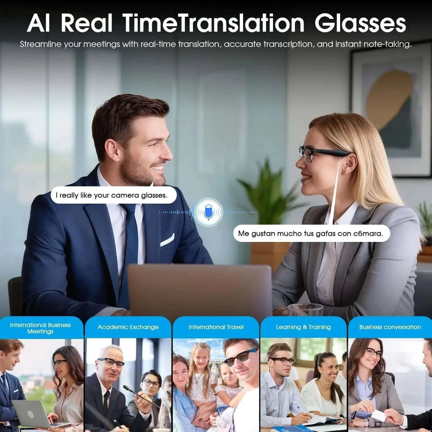 AI Smart Glasses with Camera, Calls, Translation & Audio - Image 6