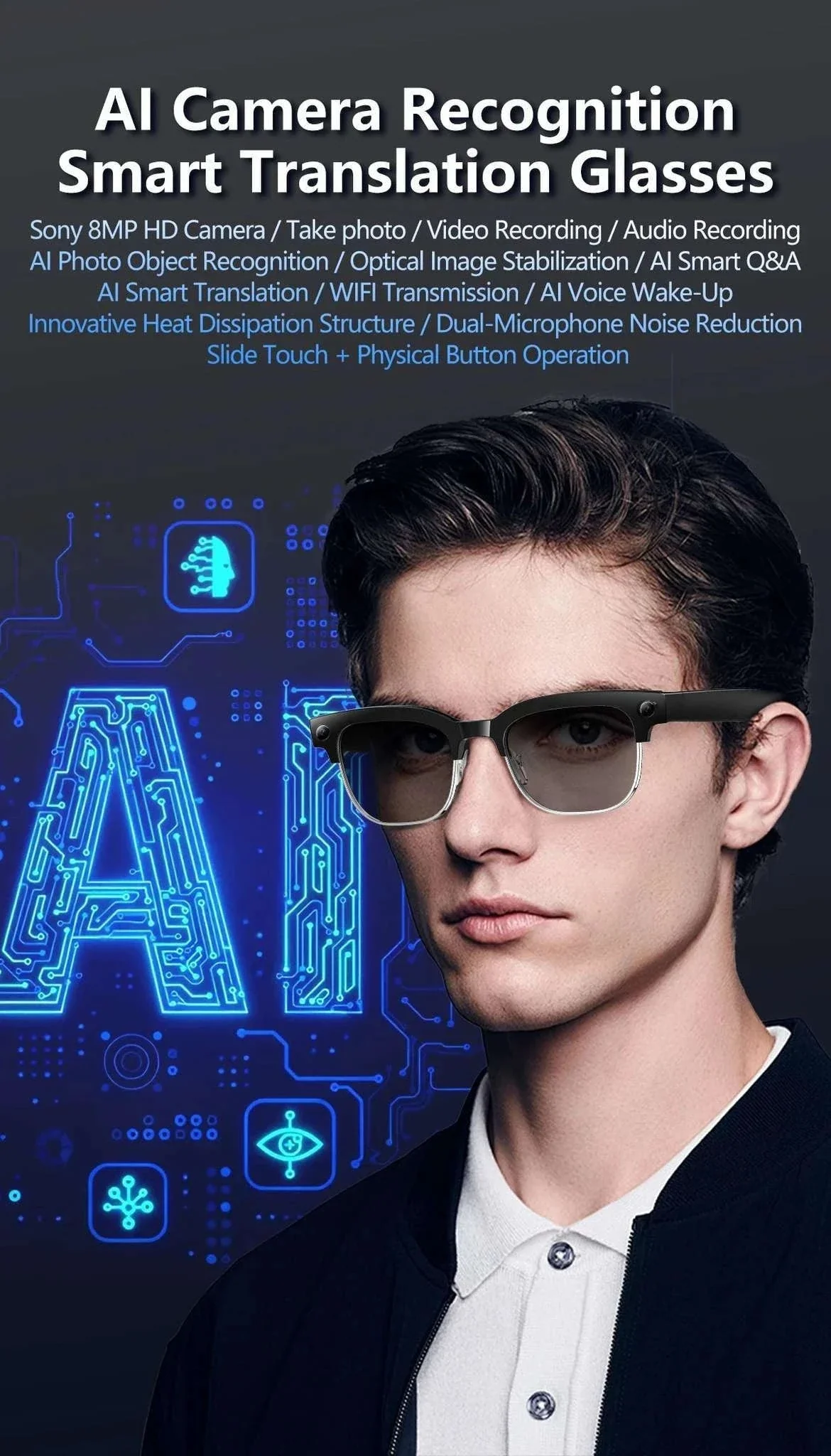 AI Smart Glasses with Camera, Calls, Translation & Audio - Image 7