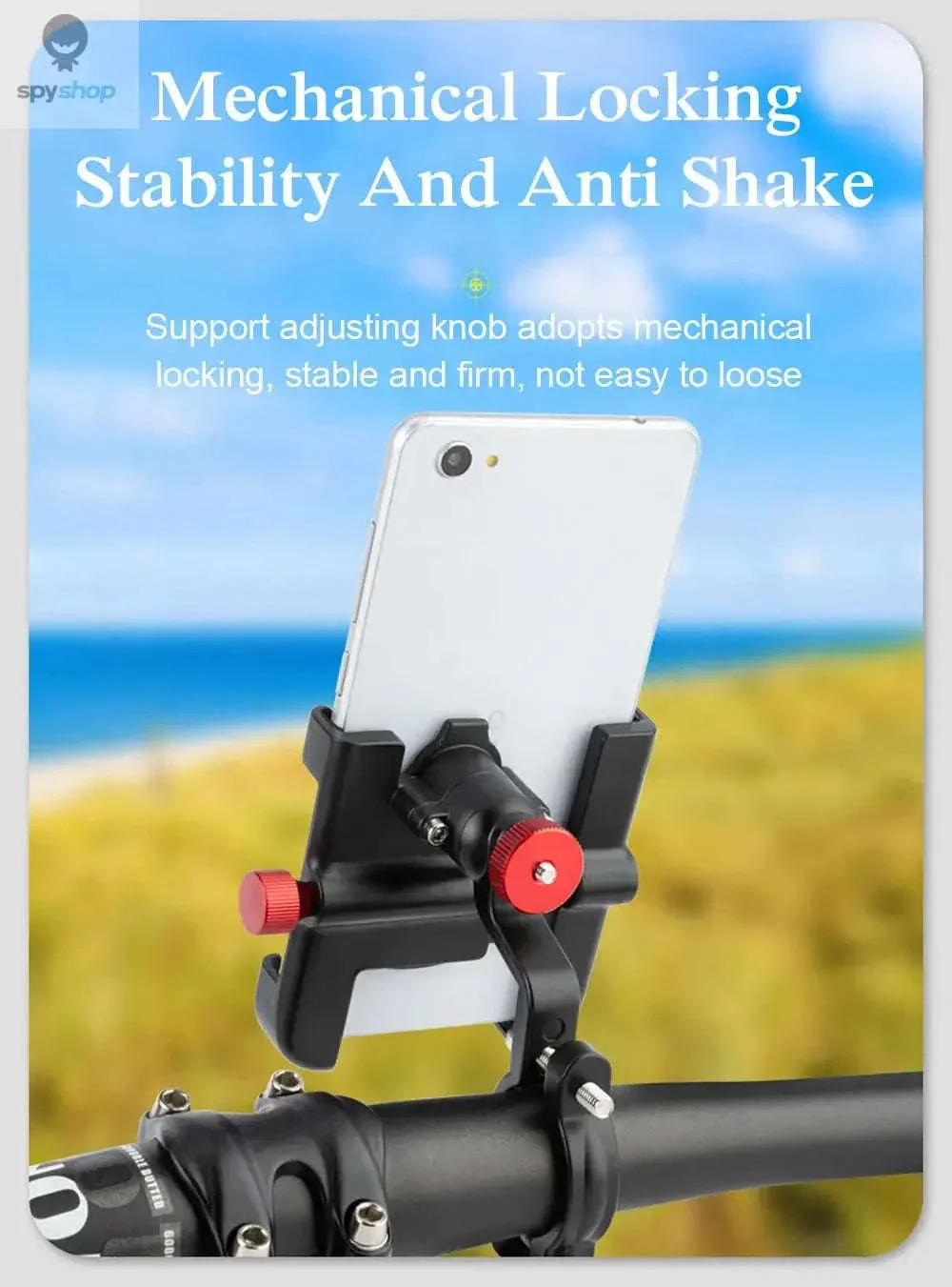 360° Aluminum Bike Phone Holder with Secure Mechanical Lock - Image 10