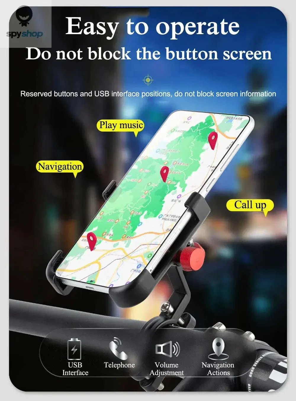 360° Aluminum Bike Phone Holder with Secure Mechanical Lock - Image 12