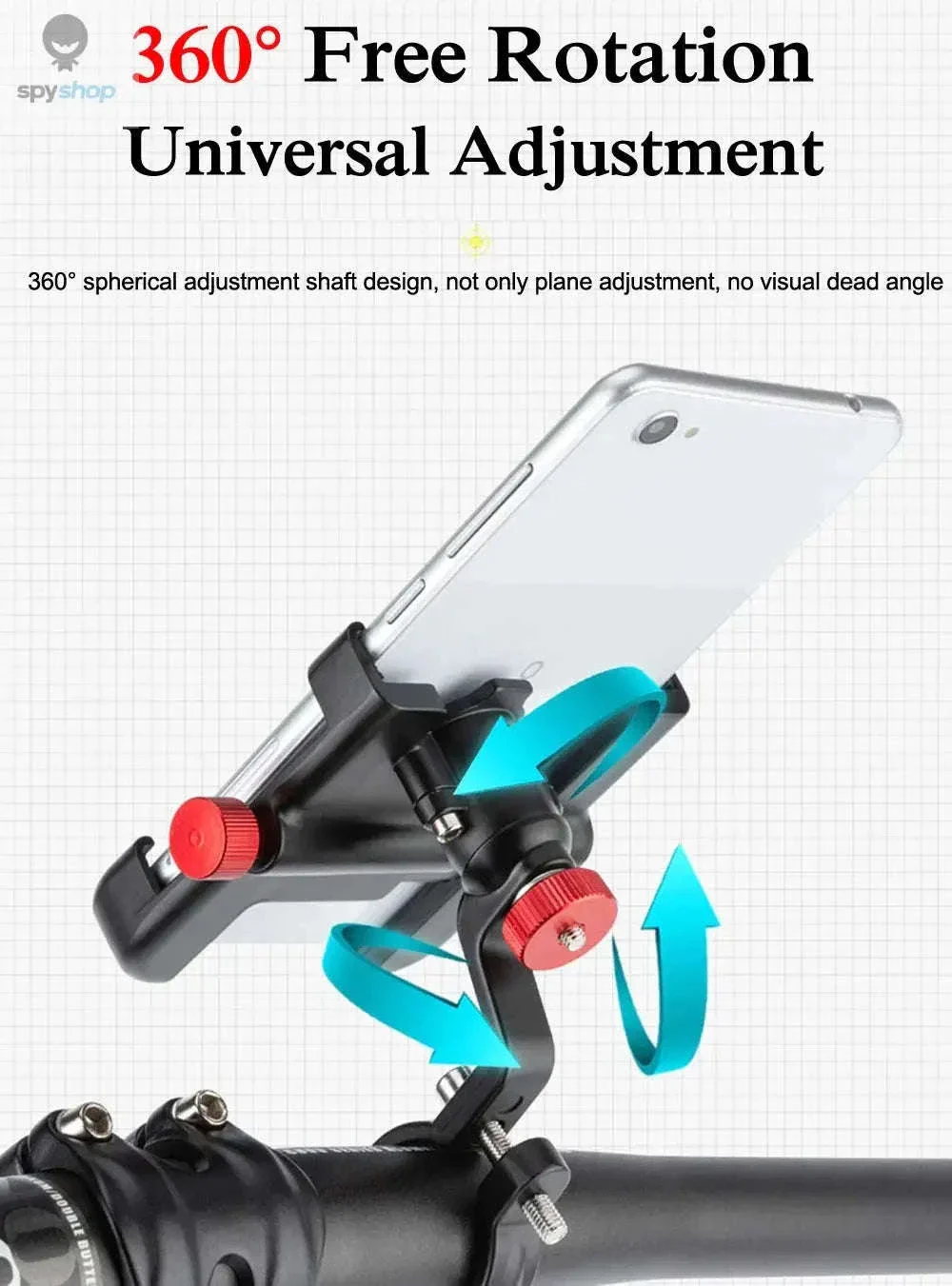 360° Aluminum Bike Phone Holder with Secure Mechanical Lock - Image 13