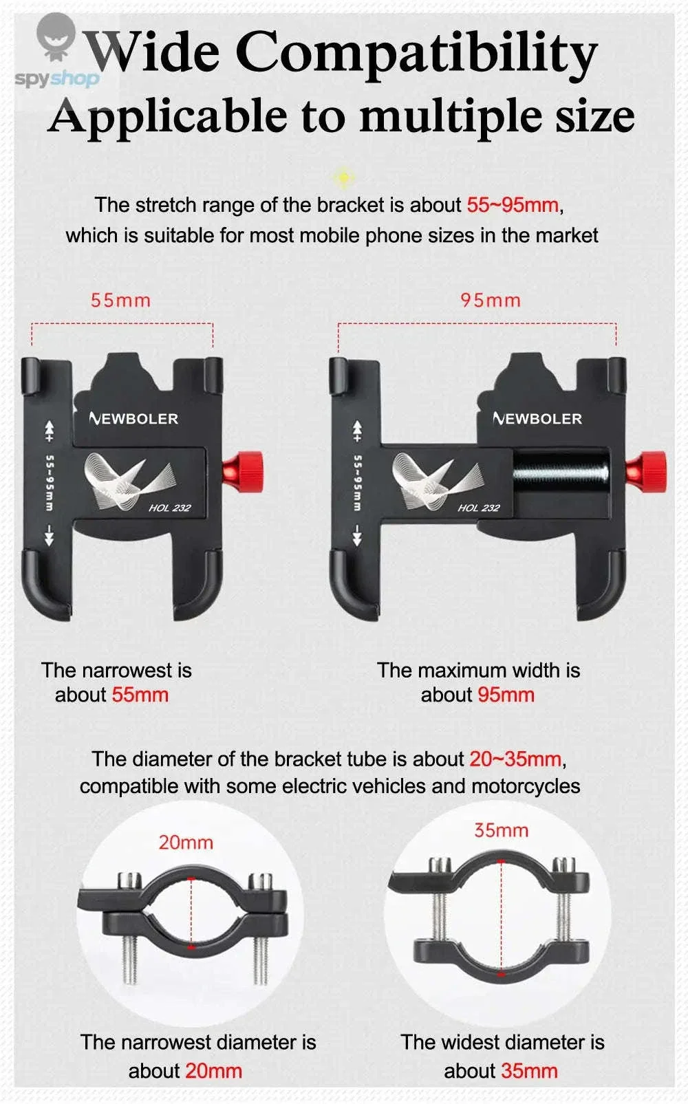 360° Aluminum Bike Phone Holder with Secure Mechanical Lock - Image 14