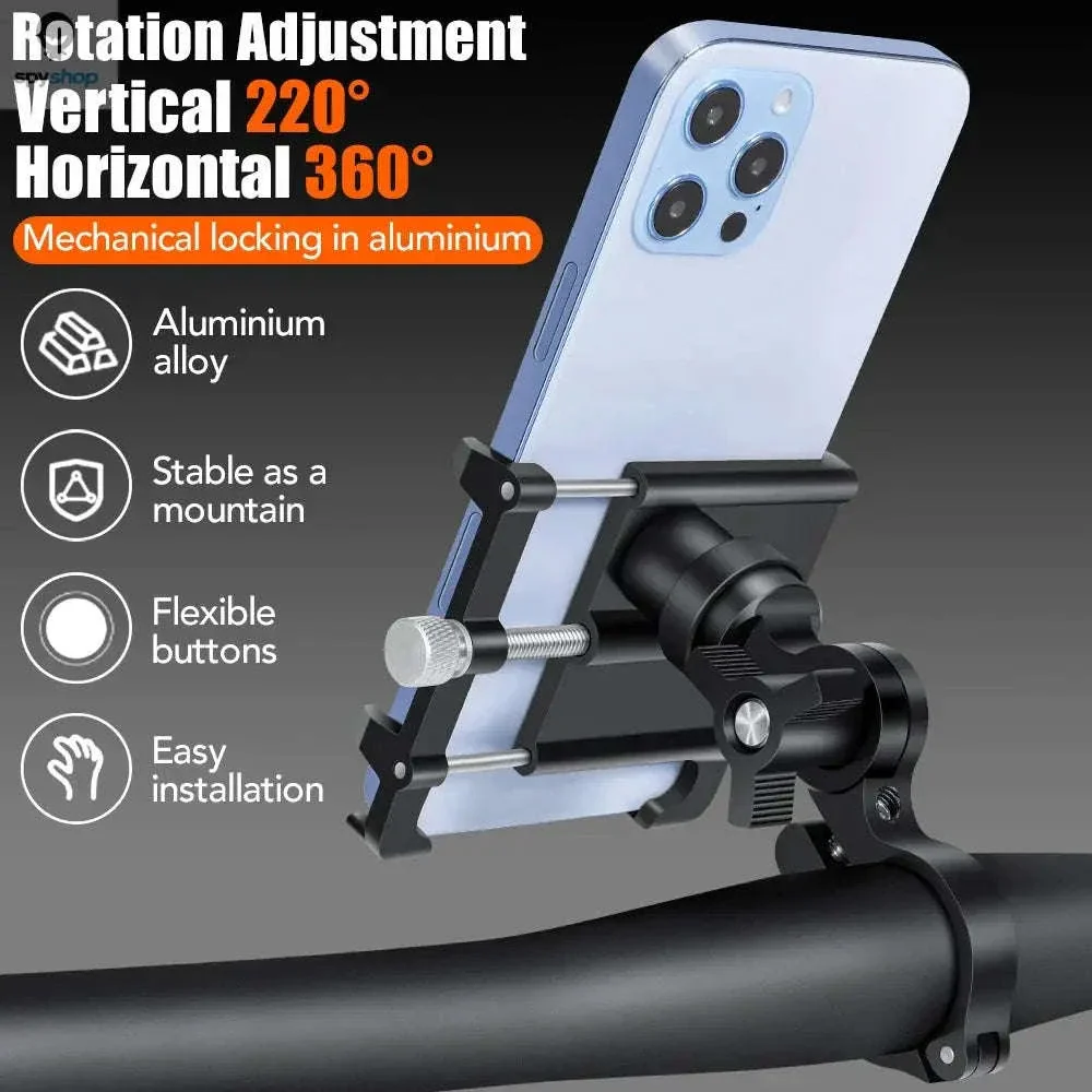 360° Aluminum Bike Phone Holder with Secure Mechanical Lock - Image 19