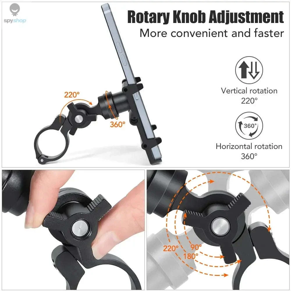360° Aluminum Bike Phone Holder with Secure Mechanical Lock - Image 24