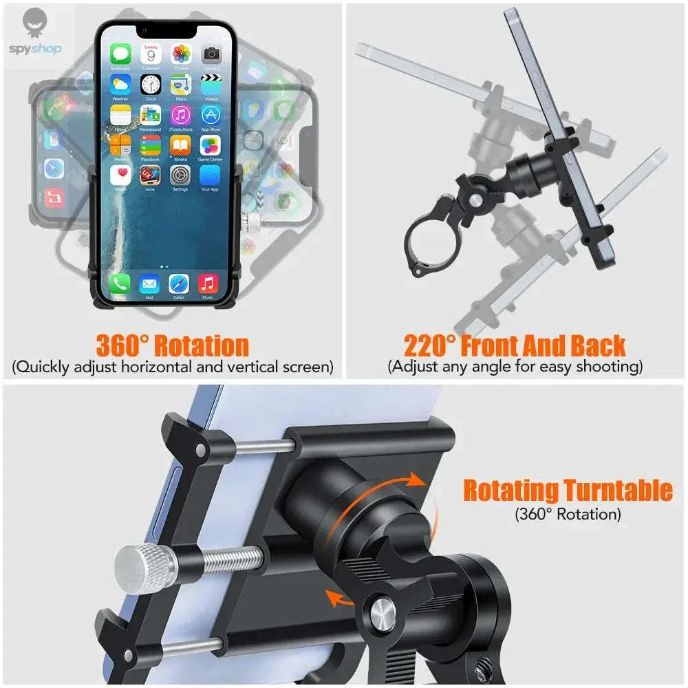 360° Aluminum Bike Phone Holder with Secure Mechanical Lock - Image 25