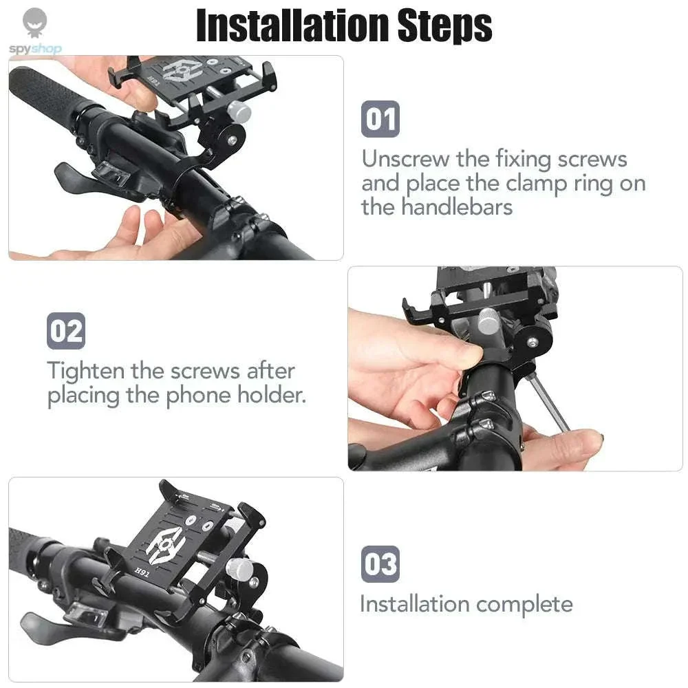 360° Aluminum Bike Phone Holder with Secure Mechanical Lock - Image 27