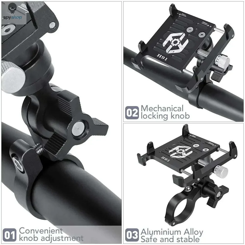 360° Aluminum Bike Phone Holder with Secure Mechanical Lock - Image 28