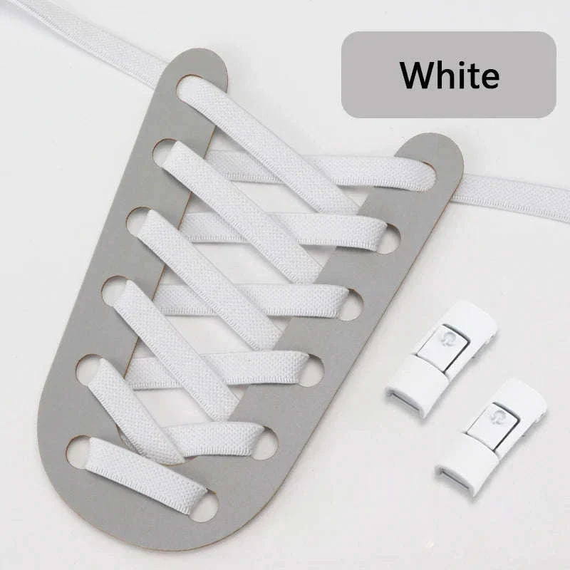 No Tie Shoelaces Press-Lock Elastic Flat Laces - Image 17