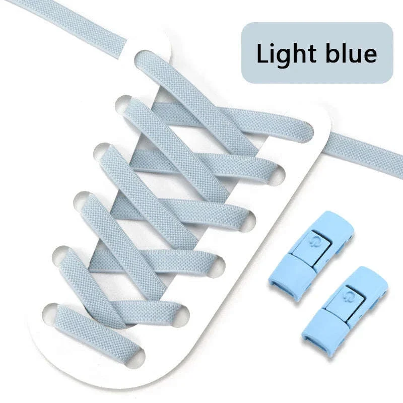 No Tie Shoelaces Press-Lock Elastic Flat Laces - Image 19