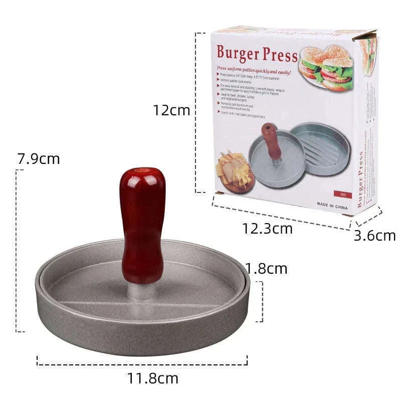 Non-Stick Aluminum Burger Press with Handle for Perfect Patties - Image 9