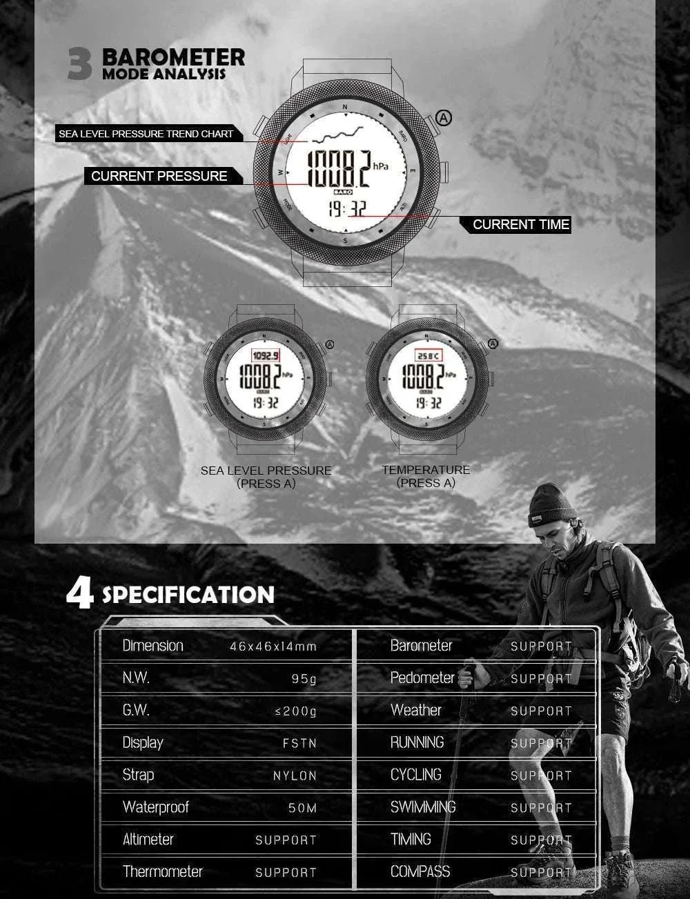 North Edge Apache-46 Outdoor Digital Sports Watch - Image 15
