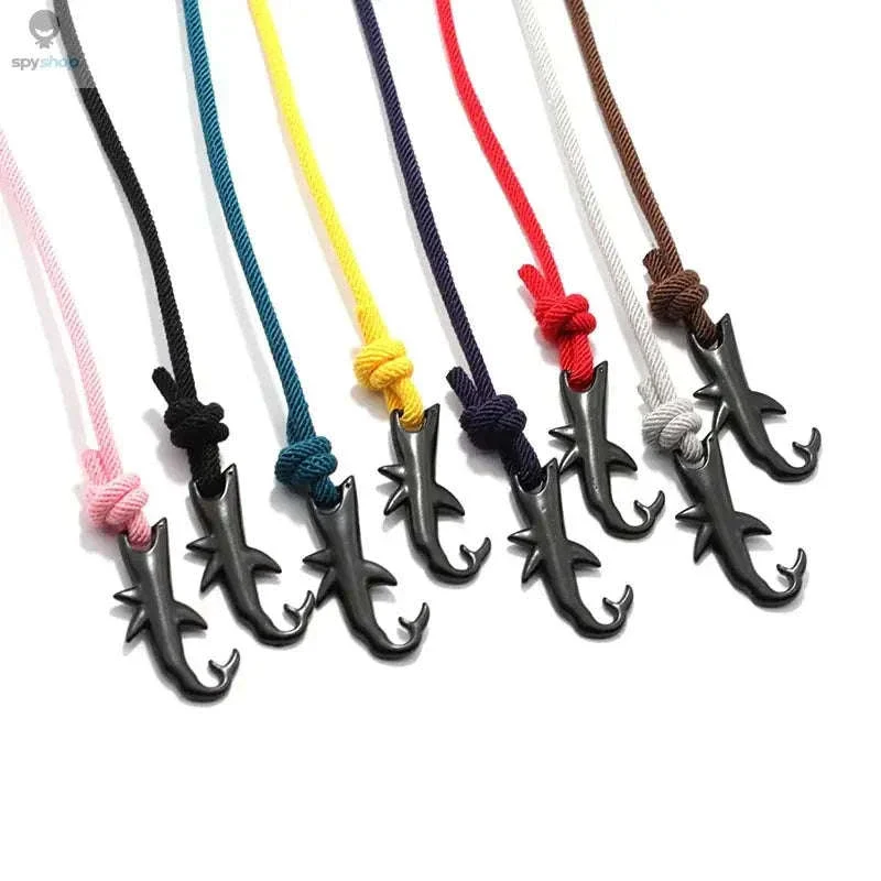 Shark Double Layer Cord Bracelet with Adjustable Coastal Charm - Image 2