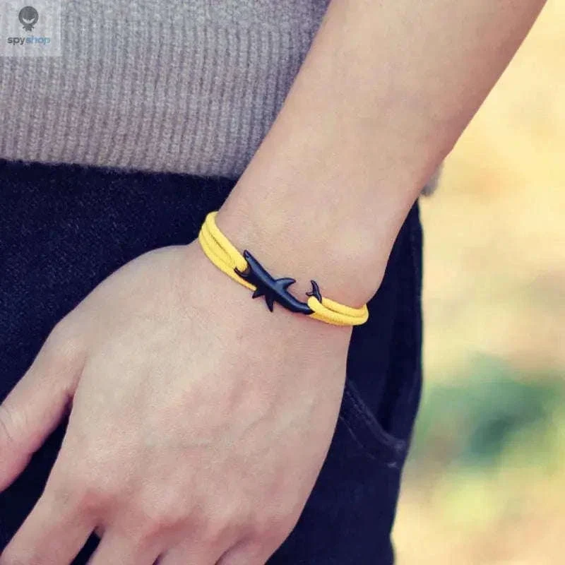 Shark Double Layer Cord Bracelet with Adjustable Coastal Charm - Image 3