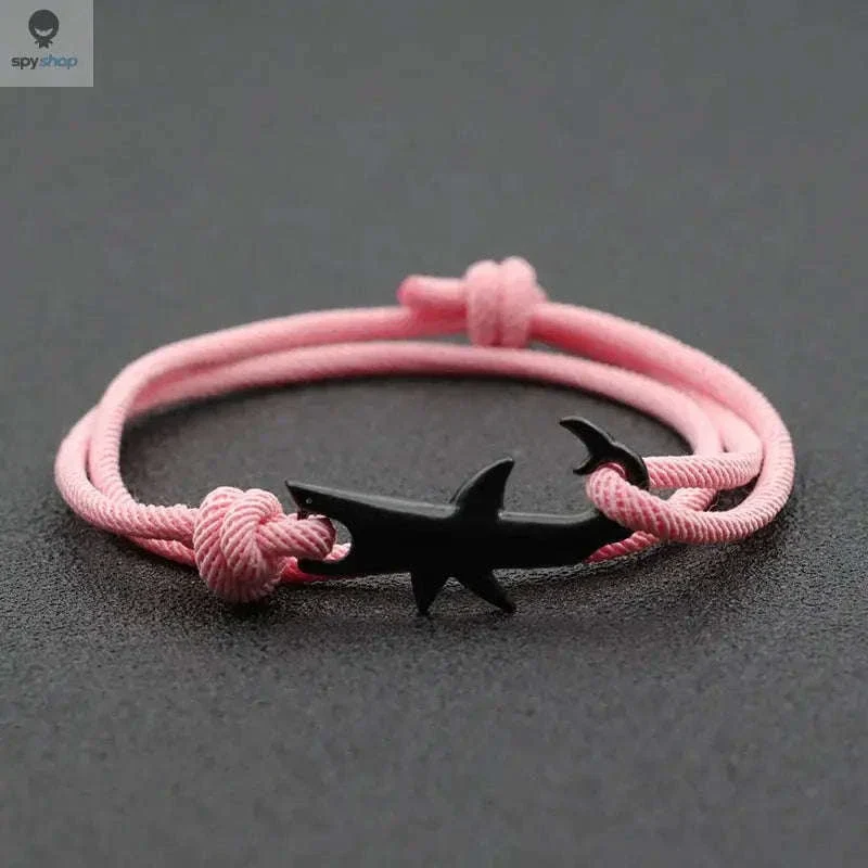 Shark Double Layer Cord Bracelet with Adjustable Coastal Charm - Image 9
