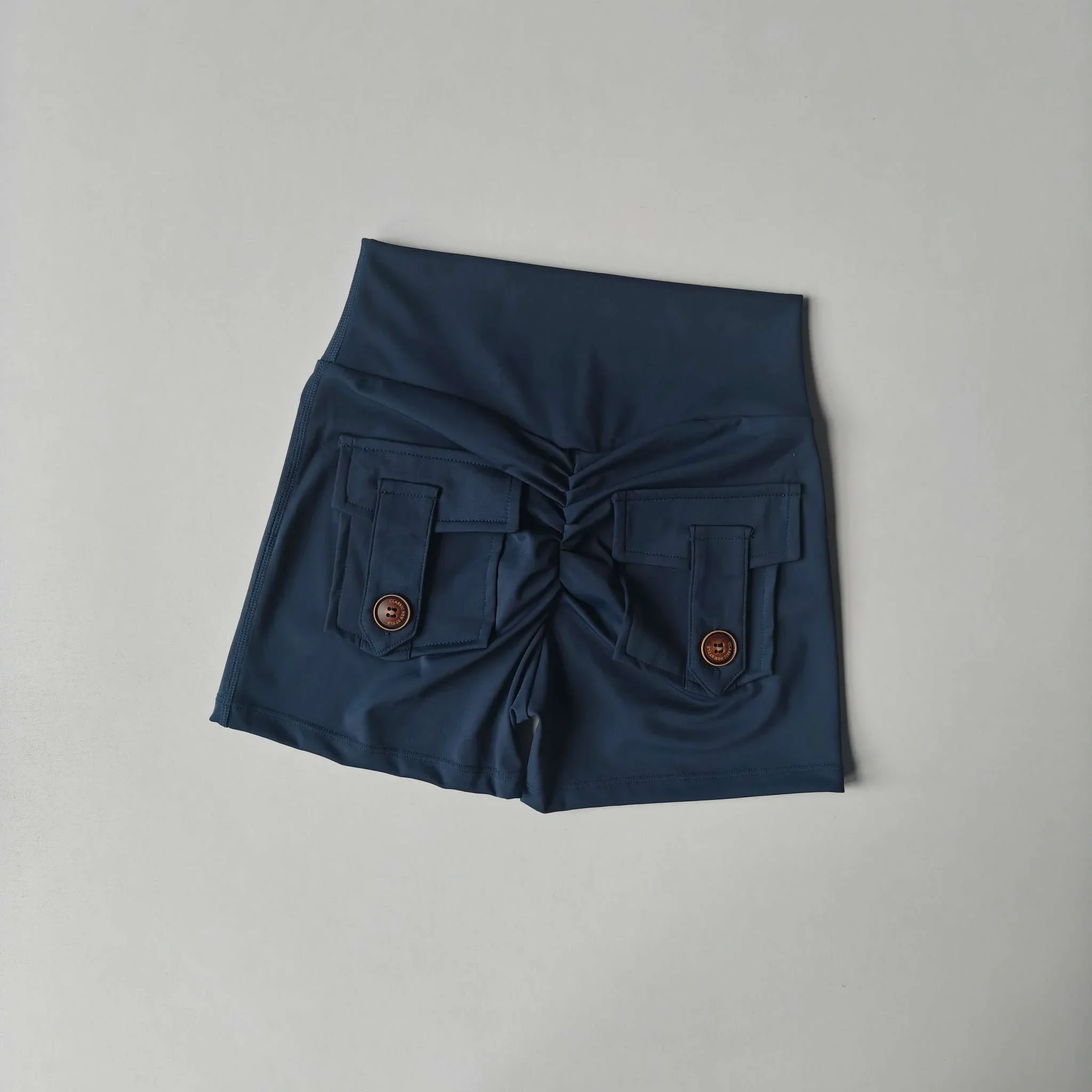 Nude High Waist Seamless Fitness Shorts with Pockets - Image 14