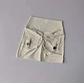 Nude High Waist Seamless Fitness Shorts with Pockets - Image 16
