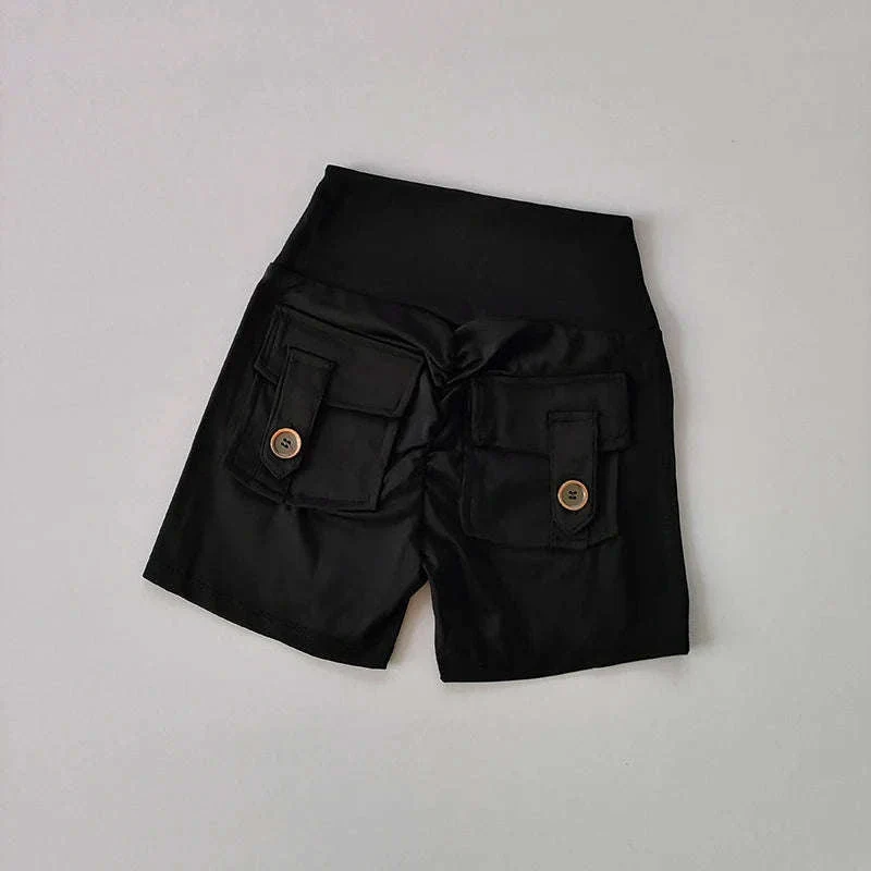 Nude High Waist Seamless Fitness Shorts with Pockets - Image 8