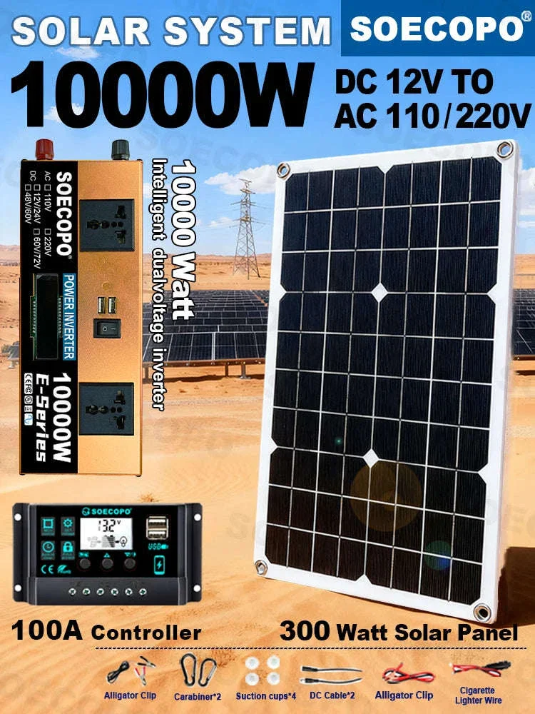 Off-Grid Solar Power Kit with 500W Panel, 100A Controller & Inverter