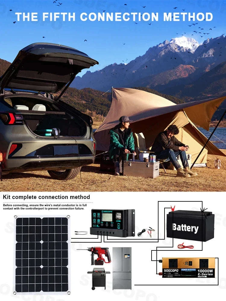 Off-Grid Solar Power Kit with 500W Panel, 100A Controller & Inverter - Image 2
