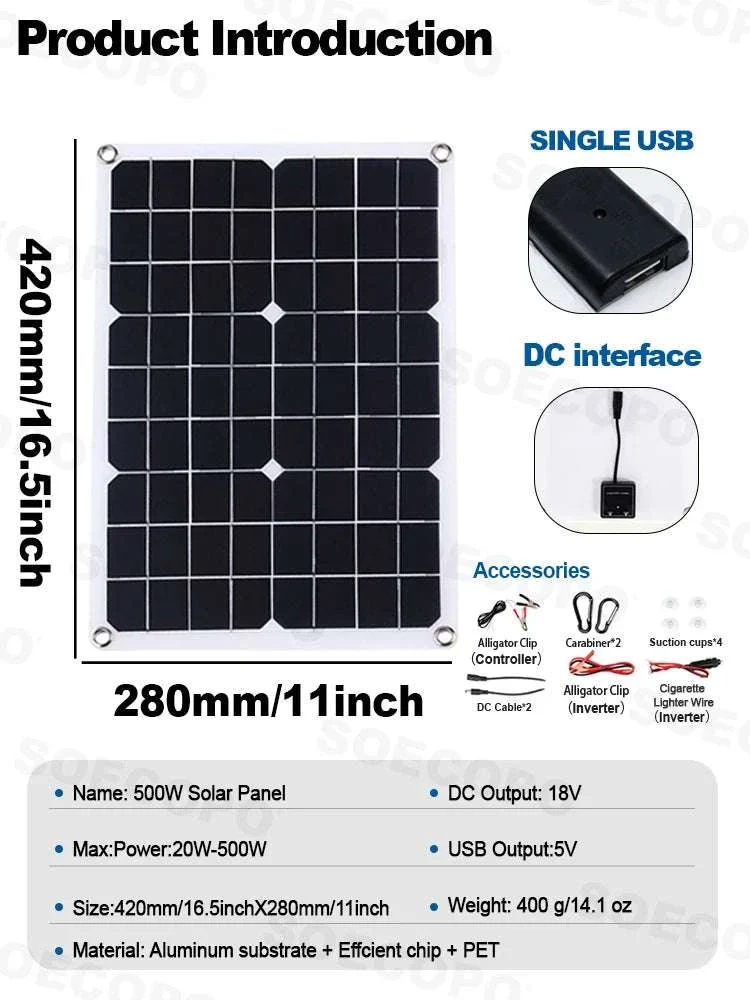 Off-Grid Solar Power Kit with 500W Panel, 100A Controller & Inverter - Image 5