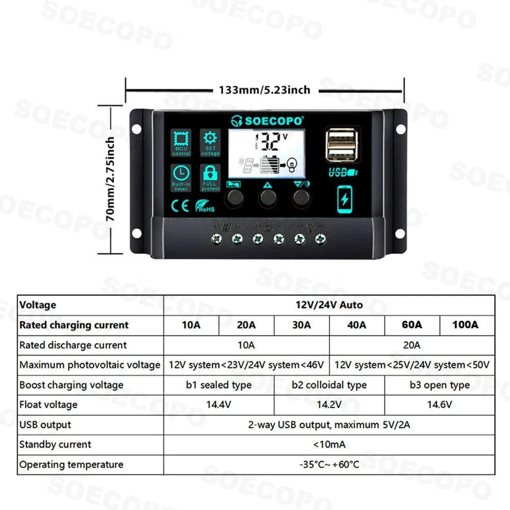 Off-Grid Solar Power Kit with 500W Panel, 100A Controller & Inverter - Image 7