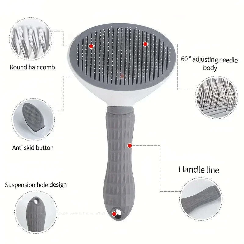 One-Click Pet Hair Removal Comb for Gentle Grooming - Image 2