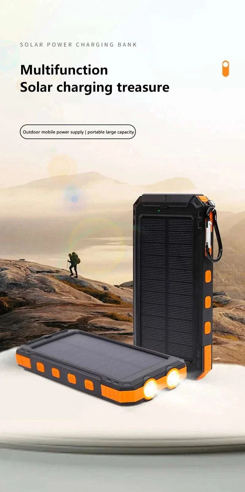 Solar Power Bank with Fast Charging and Emergency LED Light - Image 7