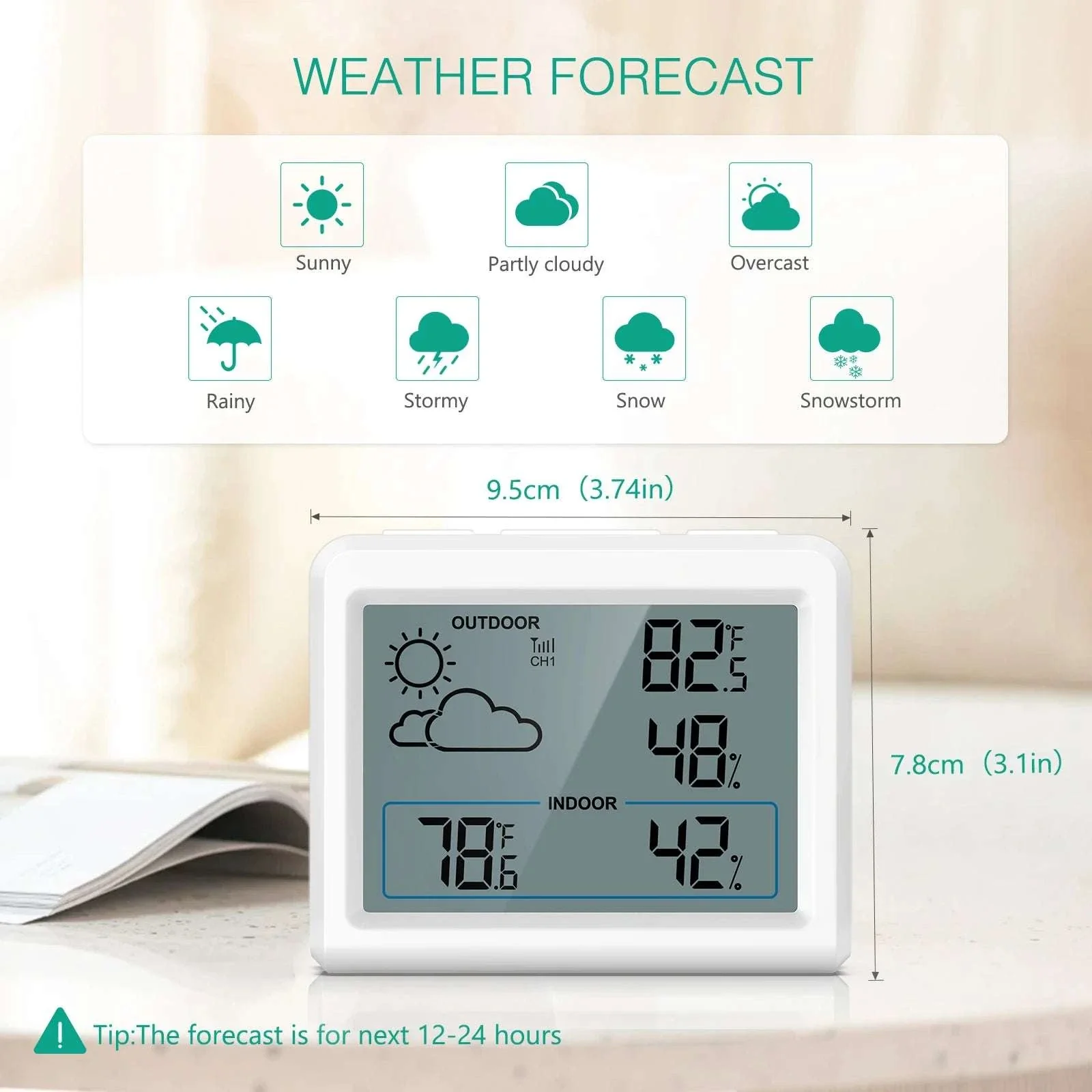 Wireless Indoor Outdoor Weather Station with Temperature & Humidity Monitor - Image 10