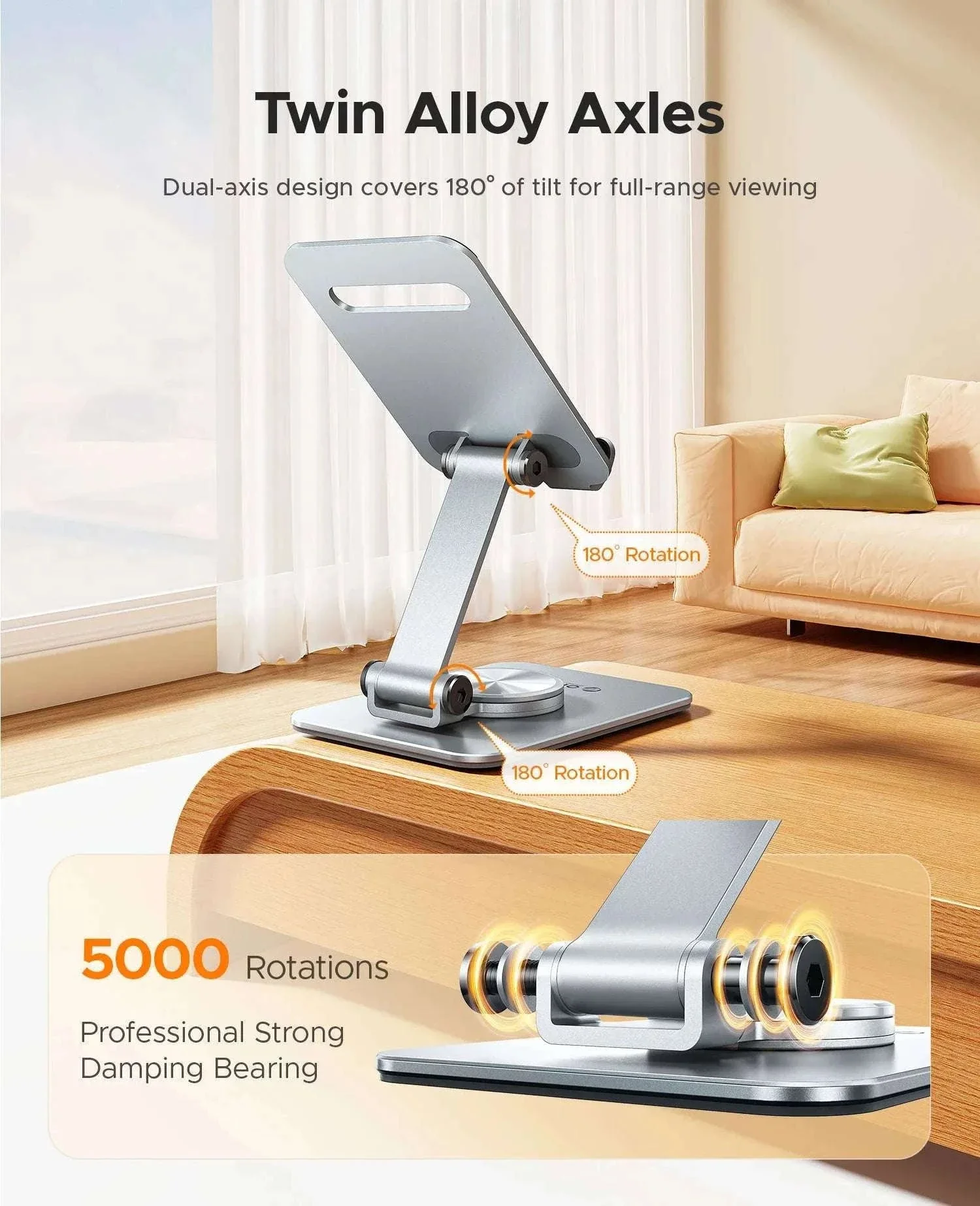 Adjustable Aluminum Phone Stand with 360° Rotation & Foldable Design - Image 11