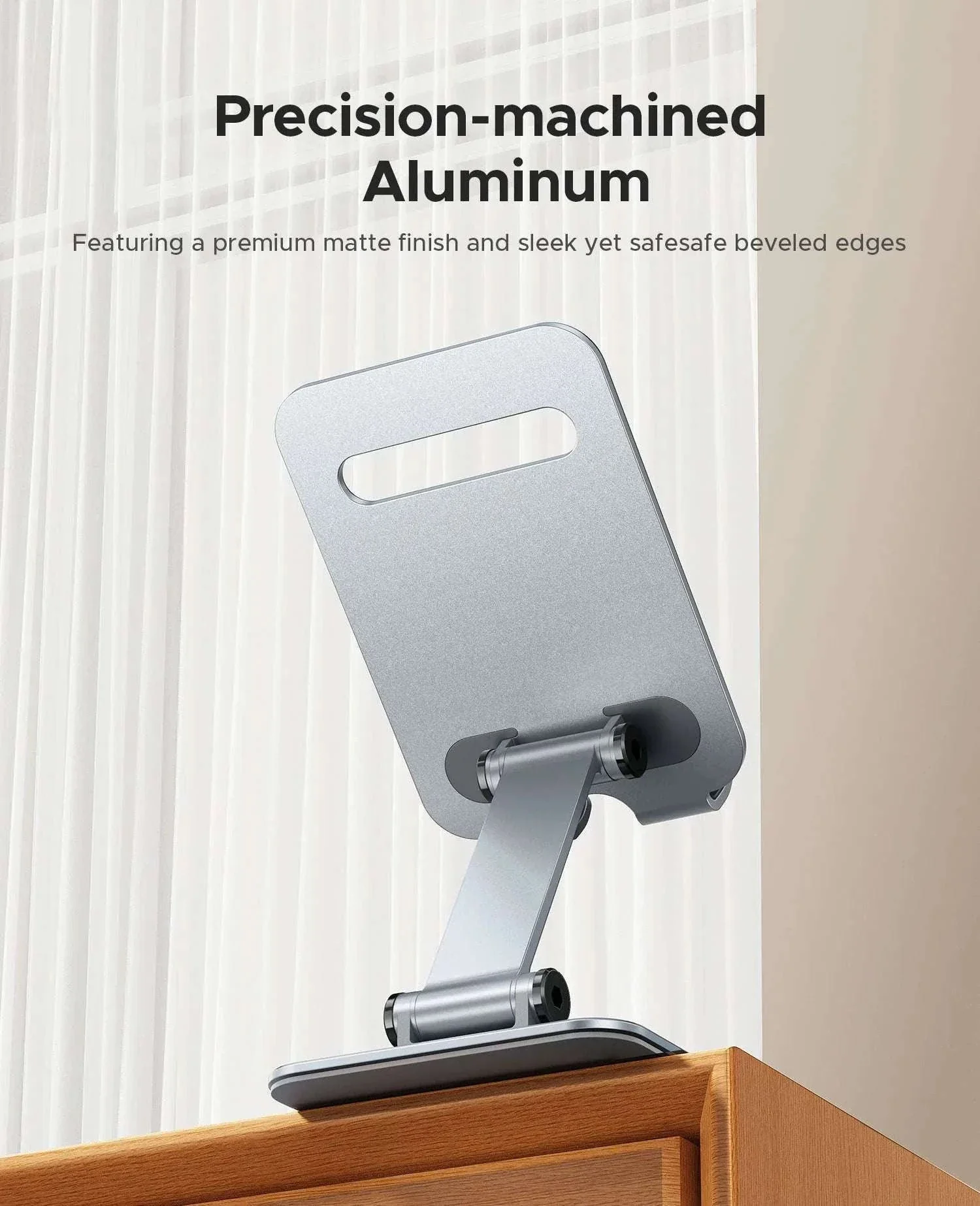 Adjustable Aluminum Phone Stand with 360° Rotation & Foldable Design - Image 4